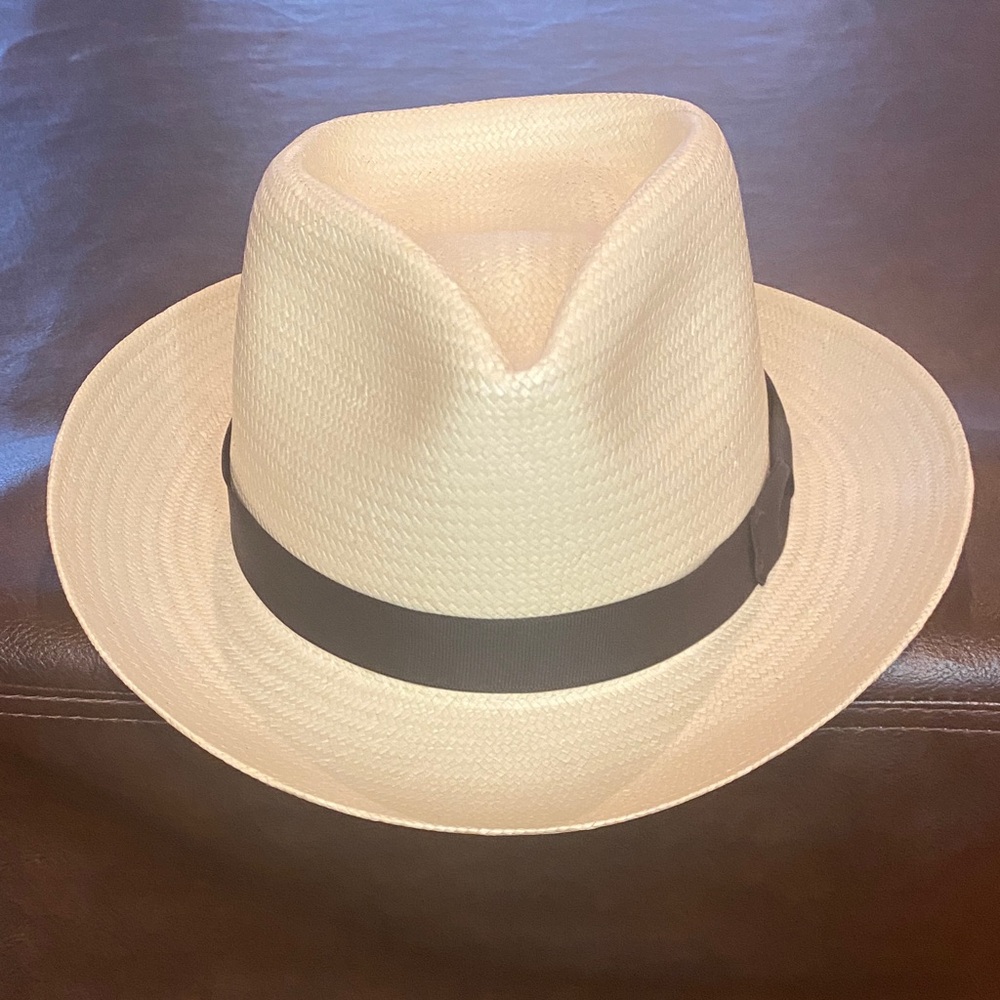 Stetson Light Straw Fedora Hat - Ivory